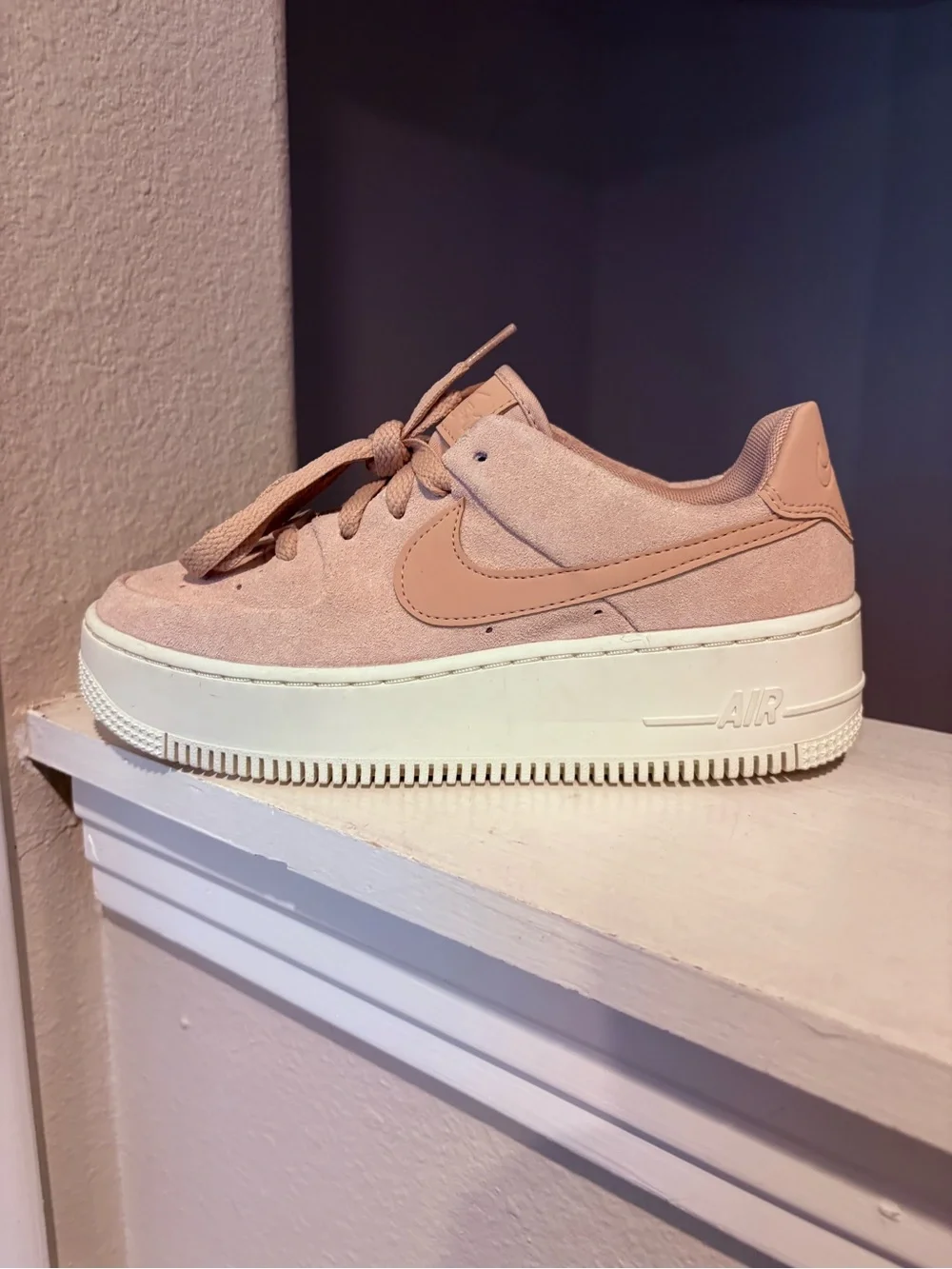 Nike Air Force 1 Sage Low 'Particle Beige' Pink AR5339-201 Womens Size 6.5